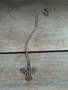 RETIRED James Avery Silver Hummingbird Filigree Necklace